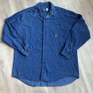 Vintage Wrangler Twenty X Shirt Men XL Denim Western Cowboy LS‎ Button Down USA